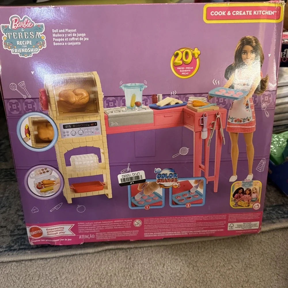 Brand New Barbie and Teresa Recipe for Friendship Doll Cook Create Kitchen 20 Pc